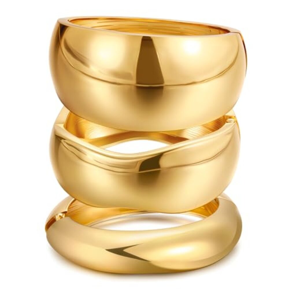 Chunky Gold Bangle Bracelets for Women